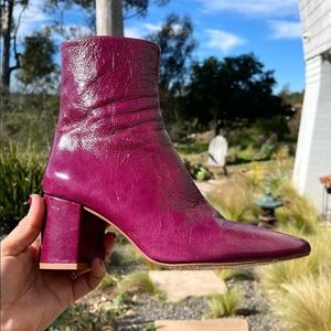 Zara Boots Aubergine Purple Violet Booties Block Heel